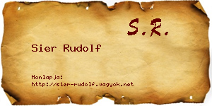 Sier Rudolf névjegykártya
