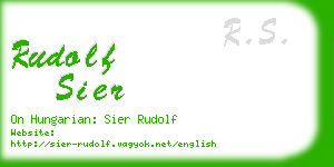 rudolf sier business card